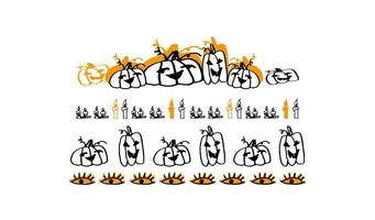 A set of hand drawn halloween theme pattern image materials pumpkin pattern eye pattern candle pattern vector