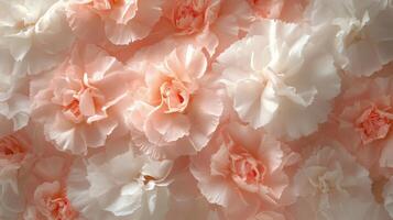 Soft peach flowers in a serene close-up display during a sunny afternoon photo