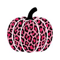 Pink leopard print pumpkin illustration vector