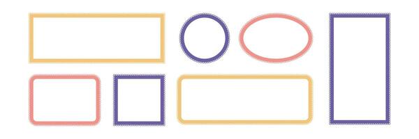 Geometric frame with zig zag edge. Jagged curved box. Vintage border, buble for text vector