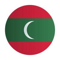 Flag of Maldives national flag circle. Country identity button vector