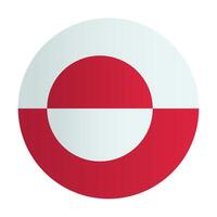 Greenland national flag button. Coutry identity circle vector