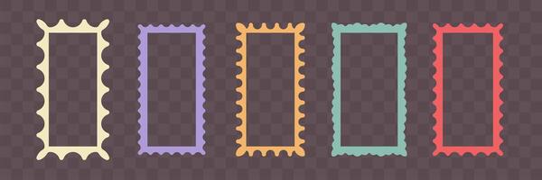 Empty text box. Waves zigzag frames. Scalloped rectangle borders vector