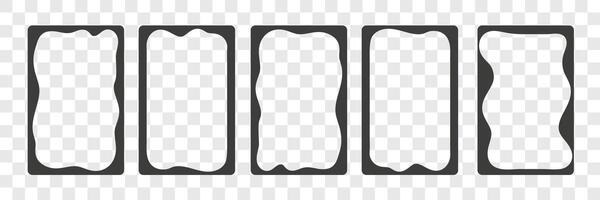 Empty text box. Waves zigzag frames. Scalloped rectangle borders vector