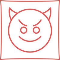Smiling Face with Horns Icon Design vector