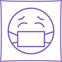 Face with Medical Mask Icon Design vector