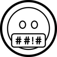Face with Symbols on Mouth Icon Design vector