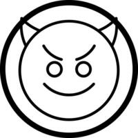 Smiling Face with Horns Icon Design vector