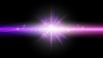 Futuristic lighting effect.Horizontal neon glowing laser lines with flash of light glowing star.Abstract laser beams of light.Neon Light flash strip for modern design. illustration vector