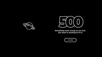 500 Internal Server Error. layout template vector