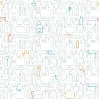 A seamless pattern with various objects and icons vector
