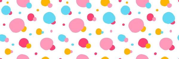 Colorful seamless pattern of hand drawn, simple and freehand spots and circles, background wallpaper print vector