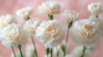 Soft peach flowers in a serene close-up display during a sunny afternoon photo
