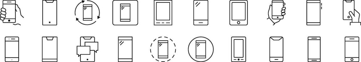 Simple Linear Icon of Smartphone. Editable Stroke. Minimalistic Linear Pictogram for Design of Cards, Apps, Banners, Posts vector