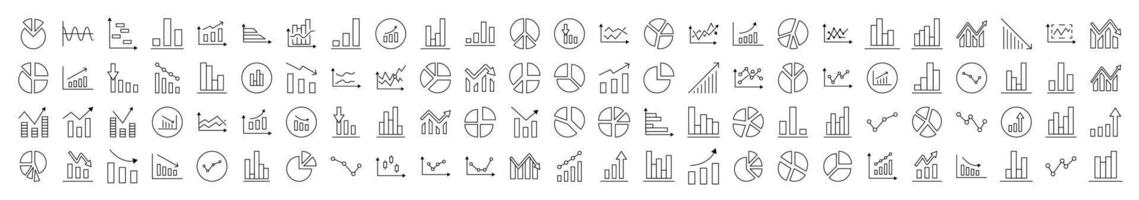 Analytics Line Icon Pack. Modern Collection for Design, Web Sites, Apps, Cards. Contains Linear Images of Progress, Business, Growth vector
