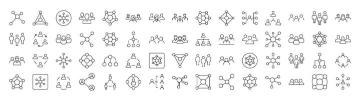 Company and Staff Line Icon Set. Editable Stroke. Minimalistic Linear Pictogram for Design of Cards, Apps, Banners, Posts vector