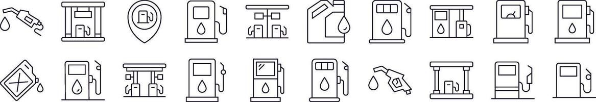 Simple Linear Icon of Gas Station. Editable Stroke. Minimalistic Linear Pictogram for Design of Cards, Apps, Banners, Posts vector
