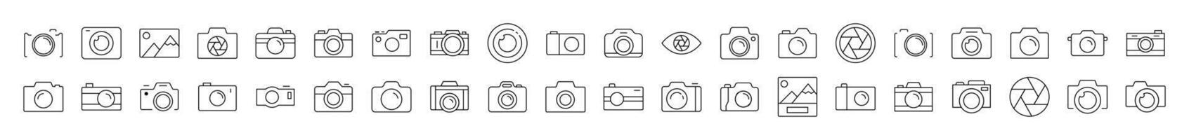Photo Line Icon Collection Modern Collection for Design, Web Sites, Apps, Cards Contains Linear Images of Camera vector