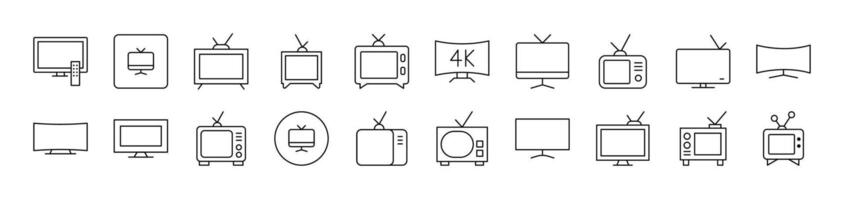 Simple Linear Icon of Tv Set. Editable Stroke. Minimalistic Linear Pictogram for Design of Cards, Apps, Banners, Posts vector