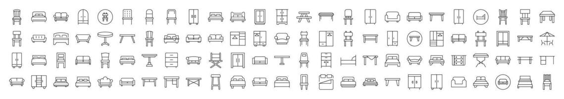 Outline Web Line Icons Collection. Editable Stroke. Minimalistic Linear Pictogram for Design of Cards, Apps, Banners, Posts vector