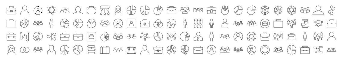 Staff, Company, Job Set of Thin Icons. Editable Stroke. Suitable for Web Sites, Books, Cards, Apps vector