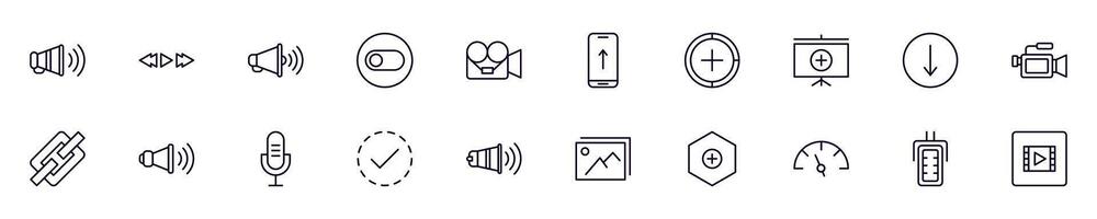 Collection of thin images of essential signs for interface for web sites, newspapers, articles book vector