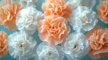 Soft peach flowers in a serene close-up display during a sunny afternoon photo