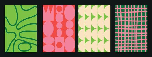 Abstract background set. Collection of textured backgrounds with simple repeating patterns. Colorful backgrounds for cards, posters, covers, banners, or branding. vector