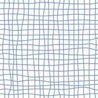 Blue grid background. Squared paper sheet seamless pattern. Hand drawn notebook texture blank sheet backdrop. Illustration isolated on white background. vector