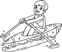Rowing Oarsman in the Catch Position Isolated vector