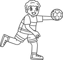 Handball Player Running with the Ball Isolated vector