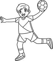 Handball Player Ready to Pass the Ball Isolated vector