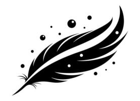 Monochrome design template with elegant bird feather vector