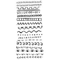 Hand-Drawn Decorative Borders and Patterns Doodle Style Lines for Design Projects vector