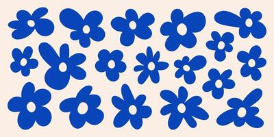 Seamless pattern with colorful groovy daisy flowers on a pastel background vector
