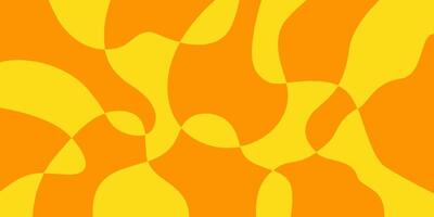 Abstract horizontal background with colorful waves. Trendy illustration in style retro 60s, 70s. Orange and yellow colors vector