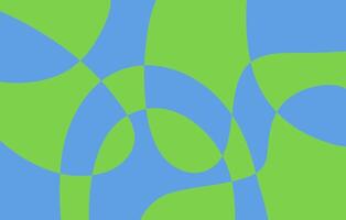 Abstract horizontal background with colorful waves. Trendy illustration in style retro 60s, 70s. Blue and green colors vector