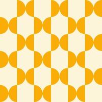 Trendy retro geometric seamless pattern with yellow semicircles on a beige background. Modern minimal abstract background vector