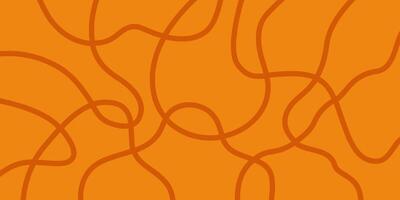 Abstract horizontal monochrome background with linear waves. Trendy illustration in style retro 60s, 70s. Orange colors vector