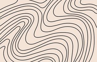 Abstract horizontal background with black linear waves. Black and beige colors vector