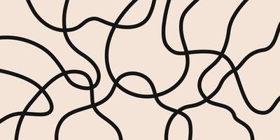 Abstract horizontal background with linear waves. Trendy illustration in style retro 60s, 70s. Black and beige colors vector