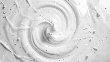 White Swirling Creamy Texture with Smooth Curves and Splashes photo