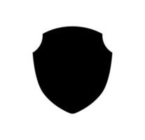 Shield logo template flat illustration, shielding icon in black and white color, security and protector symbol isolated on white background vector