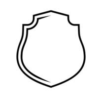 emblem Shield frame Logo. template outline Sign of Protection, Guard and Security. Insurance or Immunity Symbol. Empty icon design isolated on white background vector