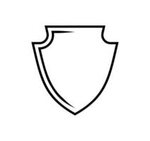 emblem Shield frame Logo. template outline Sign of Protection, Guard and Security. Insurance or Immunity Symbol. Empty icon design isolated on white background vector