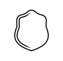 emblem Shield frame Logo. template outline Sign of Protection, Guard and Security. Insurance or Immunity Symbol. Empty icon design isolated on white background vector