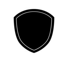 emblem Shield logo template flat illustration, shielding icon in black and white color, security and protector symbol isolated on white background vector