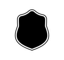emblem Shield logo template flat illustration, shielding icon in black and white color, security and protector symbol isolated on white background vector