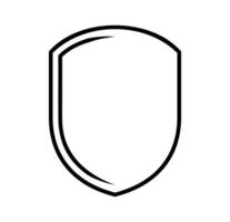 emblem Shield frame Logo. template outline Sign of Protection, Guard and Security. Insurance or Immunity Symbol. Empty icon design isolated on white background vector