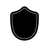 Shield logo template flat illustration, shielding icon in black and white color, security and protector symbol isolated on white background vector